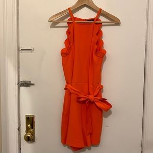 Victoria Beckham for Target orange tie-waist romper